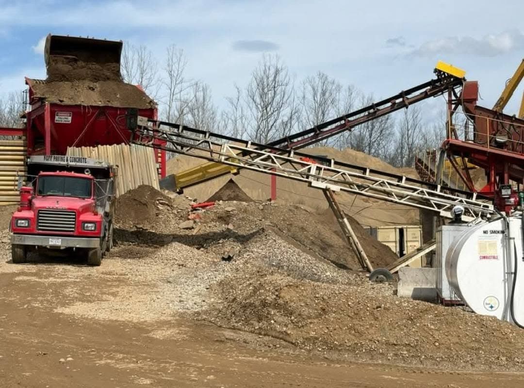Loading a dump truck for delivery
