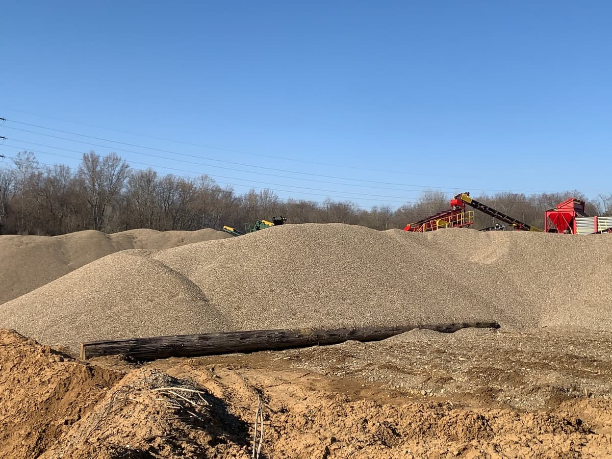 Gravel stockpile